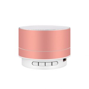 Wirelesss LED Glowing Bluetooth Receiver Hands-free Music Player Metal Bluetooth Speaker Rose gold