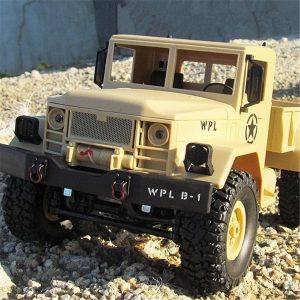 WPL B-14 RC Truck Remote Control 4 Wheel Drive Climbing Off-Road Vehicle Toy 2.4G Army Toys Car Shape with Head Lighting DIY KIT yellow_KIT