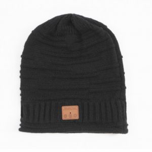 V5.0 Wireless Bluetooth Call Stereo Knitted Hat Beanies  black