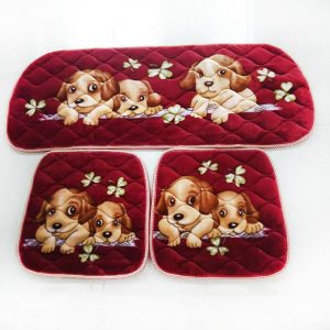 3pcs Car Seat Cushions Anti-slip Seat Cover Cute Auto Cushion Comfortable Car Mat for Universal Auto Seat red_50*50cm, 50*130cm