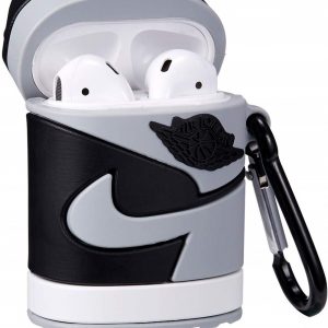 Earphone Storage Case Sports Shoes Design for Airpods 1/2 Wireless Headset Protective Cover Soft Silicone Shell gray_Airpods 1/2 universal