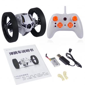 2.4Ghz Wireless Bounce Car with Remote Control LED Double Sided Tumbling High Speed Rotating  white