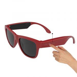 G1 Glasses Bone Conduction Headphone Ear Carer Touch Panel Filter UV Ray  Sunglasses Bluetooth 4.0 Headset  red