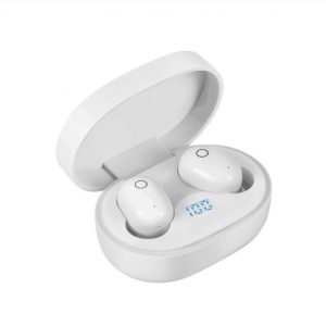 Wireless Earphone for IOS Android Cellphones Bluetooth V5.0 LED Display With Charging Bin Power Bank  white