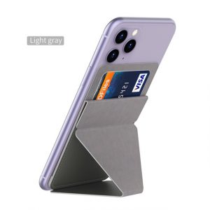 Sticky Invisible Mobile Phone Holder Cellphone Stand Foldable Smartphone Desk Mount Magnetic Ring Buckle gray