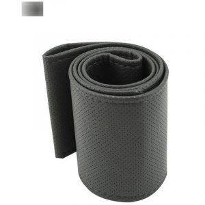 Hand Sewing Steering Wheel Cover Microfiber Leather Sweat-absorbent Breathable Car Steering Wheel Cover gray_36cm