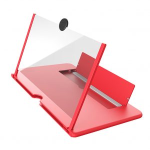 12inch 3D HD Phone Screen Magnifier Eye Protection Movie Phone Holder Foldable Adjustable Angle Non Slip Bracket red_12inch