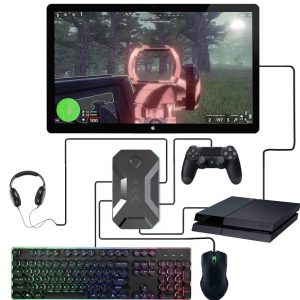 K1 Keyboard and Mouse Converter with Headphones for Switch, Xbox, Ps4 Ps3 K1 converter