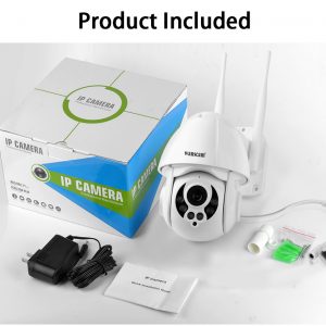 K38D 1080P FHD Wireless PTZ WiFi IP Camera 4X Zoom Motion Detection Face Auto-Tracking IP66 Outdoor Waterproof Night Vision IR 10m US Plug