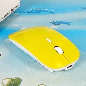 Duel Mold Mouse Wireless Rechargeable Slim Silent Bluetooth Mice for PC Laptop Yellow