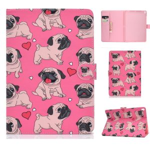 For iPad 10.5 2017/iPad 10.2 2019 Laptop Protective Case Color Painted Smart Stay PU Cover with Front Snap  Caring dog