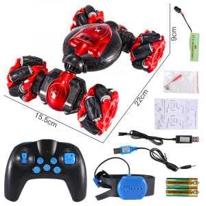 1827-20 1:16 Double-sided Stunt Rock Crawler Car Toy with Fire Sound Effect red