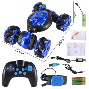 1827-20 1:16 Double-sided Stunt Rock Crawler Car Toy with Fire Sound Effect blue