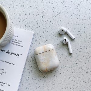 Marble Pattern Earphone Case For Airpods 1 2 Hard PC Case Cover Charging Box Shell For AirPods 1 2 Protective Cover Khaki