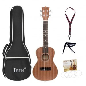 23-inch Professional Sapele Soprano Ukulele Hawaii Guitar Wood Ukulele Musical Instruments for Beginner Gift Wood color