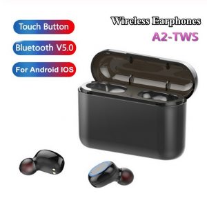 TWS Bluetooth 5.0 Earphones Headphones In-ear Headset Sports Earbud for android ios all smart earphone Black 2600 mAh