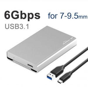 HDD Enclosure 2.5'' Mobile Hard Disk Case Type-C SATA USB 3.0 All Metal Shell Notebook External Hard Disk Box   9.5mm / C-A port