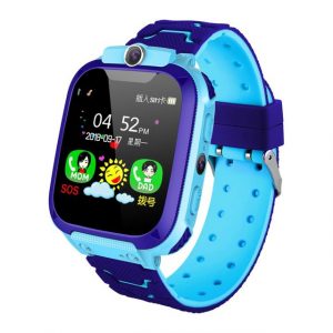 Kids Smart Watch Q12B Phone Watch for Android IOS Life Waterproof LBS Positioning 2G Sim Card Dail Call blue