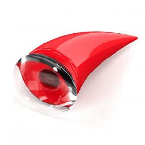 Universal Motorcycle Accessories Helmet Suction Cup Horn Plastic Rubber Decoration red