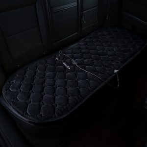 12V Heating Car Seat Cover Front Seat Cushion Plush Heater Winter Warmer Control Electric Heating Protector Pad Love Black-Rear 12V