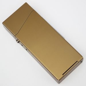 DH-9002 Women Cigarette Lighter Thin Lighter Case Metal Slim Cigaret Box Electronic Lighters Smoking Accessories USB Charge gold_Lite