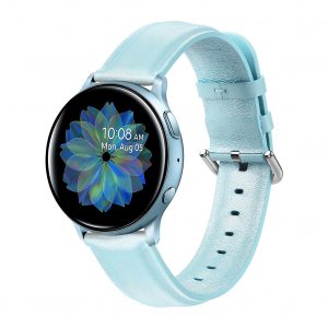 Leather Watch Strap for Sumsung Galaxy Watch Active/Active 2 Blue L code
