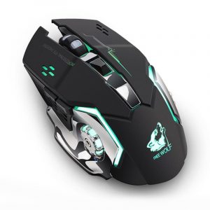 Free Wolf X8 Rechargeable Wireless Silent LED Backlit Gaming Mouse USB Optical Mouse for PC, Black