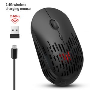 Wireless Mouse 2.4G Single Mode Charging Silent Ergonomic Computer Mouse for PC Laptop black