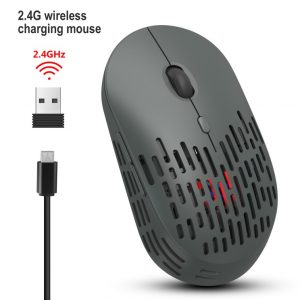 Wireless Mouse 2.4G Single Mode Charging Silent Ergonomic Computer Mouse for PC Laptop gray