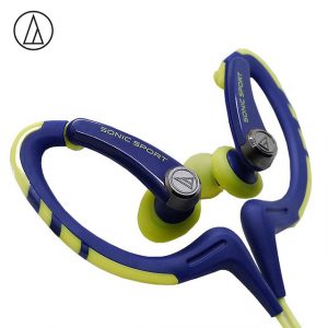 Original Audio Technica ATH-SPORT1iS In-ear Wired Sport Earphone With Wire Control With IPX5 Waterproof For IOS Android Smartphone Blue