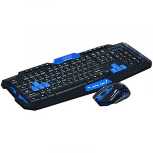 Hk8100 2.4G Ergonomics Waterproof Wireless Gaming Keyboard Mouse Combo for Pc Laptop Desktop Gamer black