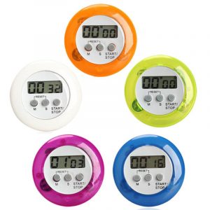Mini Digital Alarm Clock Round LCD Digital Kitchen purple