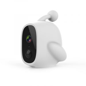 Wireless WIFI Solar Power Camera Motion Detection Two Way Intercom Monitoring Camera White Silicone + Solar Panel