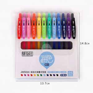 6Pcs/12Pcs Gel Pen with Black Refill Roller Ball Pen for Student School Stationery JWS024 juice box of 12_0.5mm