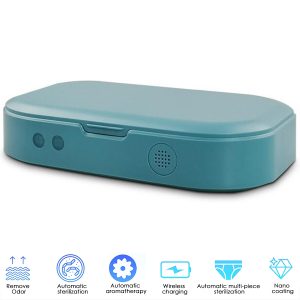 Multi-function Plastic UV Sterilizer Case Box Blue Portable for Mask Mobile Phone Watch blue