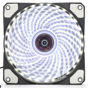 12cm PC Computer Clear Case Quad 33 LED Light CPU Cooling Fan Heatsink white