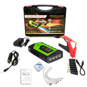 12v Car Jump Starter Emergency Starting Power For Car Portable Power Source Power Bank Green toolbox set_JX28 18000mAh