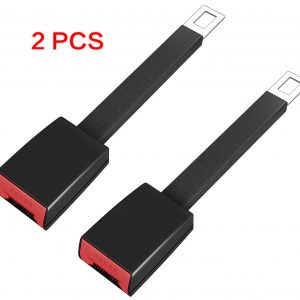 2Pcs Car Auto Seat Belt Extender Extention Buckle Safety Clip 25CM*5CM Universal black