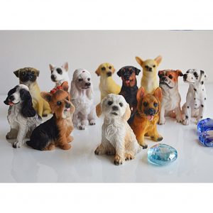 12Pcs Lovely Dog Shape Resin Crafts Landscape Ornaments 12pcs