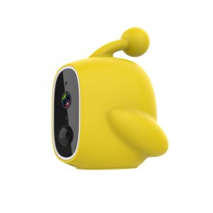 Wireless WIFI Solar Power Camera Motion Detection Two Way Intercom Monitoring Camera Yellow Silicone + Solar Panel