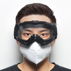 CTR Concealer Clear Anti-Fog Dual Mold Safety Goggle Travel Cycling Glasses 909