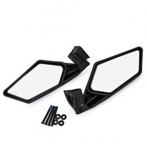 2 Pcs UTV Heavy Duty Rear View Mirror for UTV Polaris RZR Can Am Maverick X3 2017 2018 black