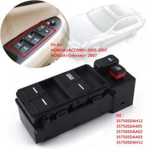Window Switch Door Driver Side for 35750SDAH12 35750SDA405 35750SDAA02 35750SDAA03 black