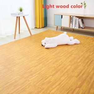 16Pcs/Set Imitation Wood Grain Crawling Mat Educational Game Pad for Children Light color_16pcs
