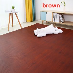 16Pcs/Set Imitation Wood Grain Crawling Mat Educational Game Pad for Children brown_16pcs