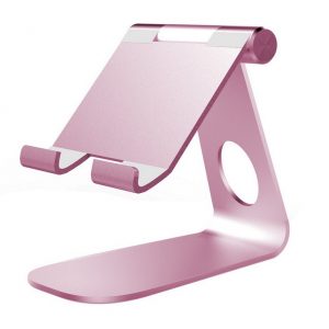 270?? Rotatable Foldable Aluminum Alloy Desktop Holder Tablet Stand for Samsung Galaxy Tab Pro S iPad Pro10.5 9.7" 12.9'' iPad Air Surface Pro 4 Kiosk POS Stand Pink