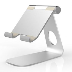 270?? Rotatable Foldable Aluminum Alloy Desktop Holder Tablet Stand for Samsung Galaxy Tab Pro S iPad Pro10.5 9.7" 12.9'' iPad Air Surface Pro 4 Kiosk POS Stand Silver