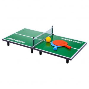 Mini Table Tennis Set Foldable Wooden Table Ping Pong Racket Portable Indoor Board Game for Kids Adult As shown