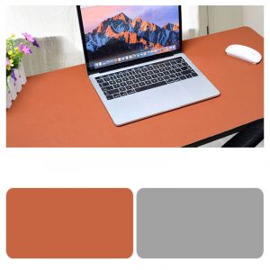 Double Sided Desk Mousepad Extended Waterproof Microfiber Gaming Keyboard Mouse Pad for Office Home School Brown + light gray_Size: 80x40