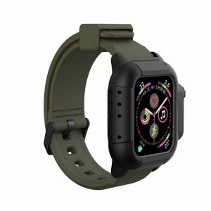 Waterproof Case for Apple Watch Band 4 iWatch Bands Silicone Strap 44mm 40mm Bracelet Smart Watch Accessories  ArmyGreen_44MM